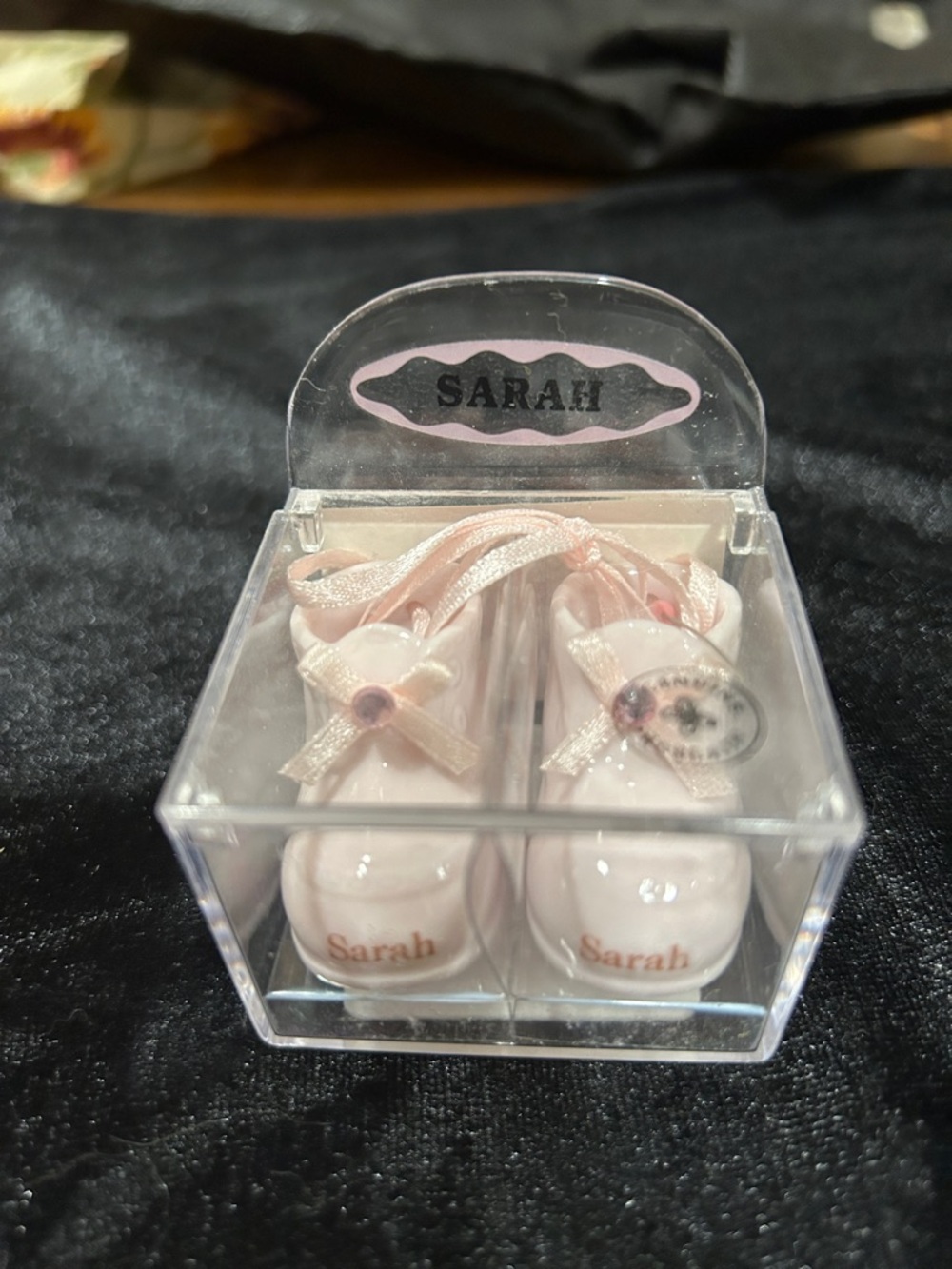 Russ Pale Pink Decorative Baby Shoes with Satin Bows Sarah